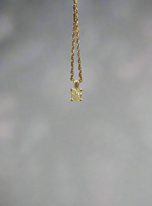 Internally Flawless Natural Yellow Diamond Pendant